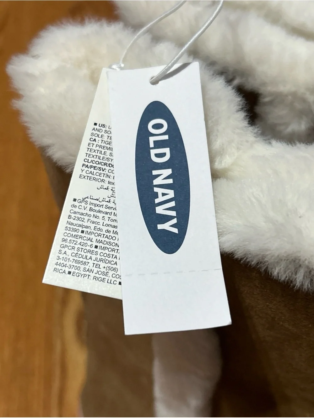NWT Old Navy Tall Tan Cozy Boots Faux Suede Material Fur Lined Girl's Size 4